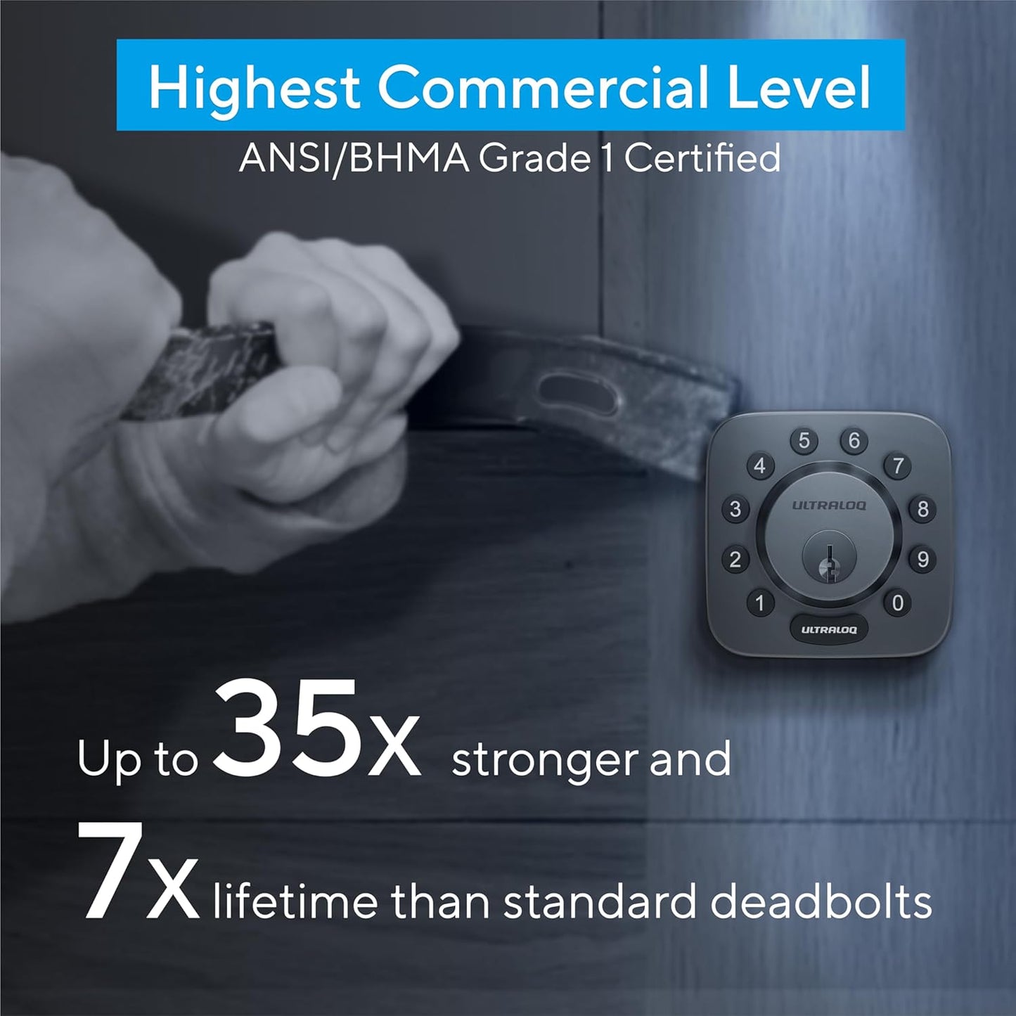 ULTRALOQ U-Bolt Smart Lock – 5-in-1 Keyless Bluetooth Deadbolt
