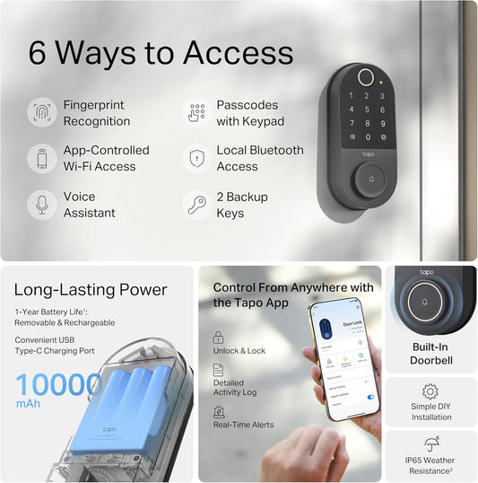 TP-Link Tapo DL110 Smart Door Lock – Keyless Entry with Fingerprint
